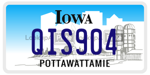 QIS904  license plate in IA