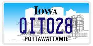 QIT028  license plate in IA