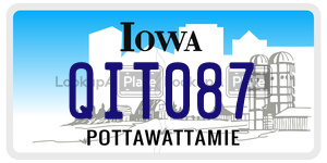 QIT087  license plate in IA