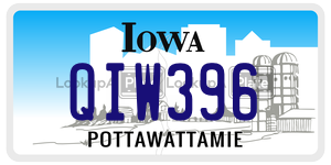 QIW396  license plate in IA