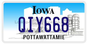 QIY668  license plate in IA