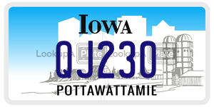 QJ230  license plate in IA