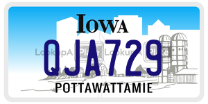 QJA729  license plate in IA