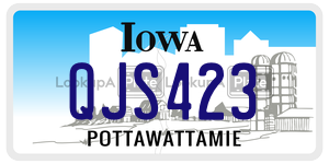 QJS423  license plate in IA