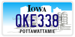 QKE338  license plate in IA