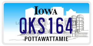 QKS164  license plate in IA