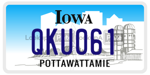 QKU061  license plate in IA