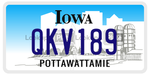 QKV189  license plate in IA