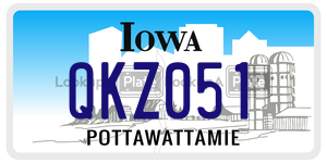 QKZ051  license plate in IA