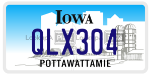 QLX304  license plate in IA