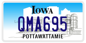 QMA695  license plate in IA