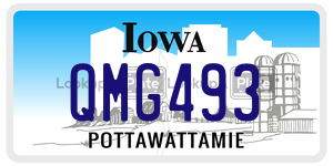 QMG493  license plate in IA