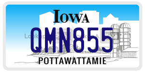 QMN855  license plate in IA