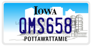 QMS658  license plate in IA