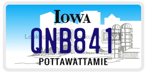 QNB841  license plate in IA