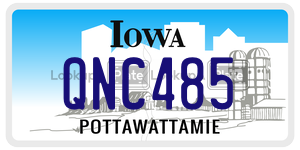 QNC485  license plate in IA