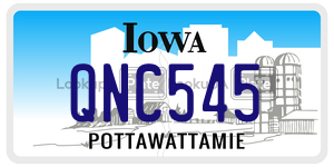 QNC545  license plate in IA
