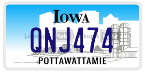QNJ474  license plate in IA