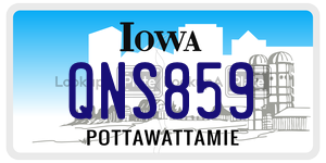QNS859  license plate in IA