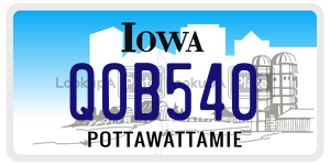 QOB540  license plate in IA