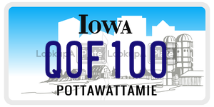 QOF100  license plate in IA