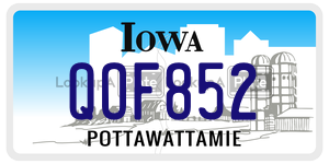QOF852  license plate in IA