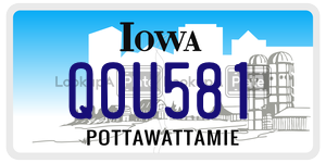 QOU581  license plate in IA