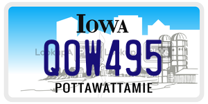 QOW495  license plate in IA