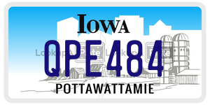 QPE484  license plate in IA