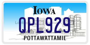 QPL929  license plate in IA