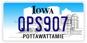 QPS907  license plate in IA