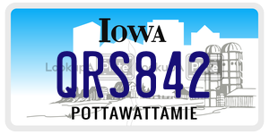 QRS842  license plate in IA