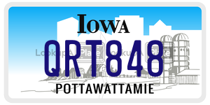 QRT848  license plate in IA