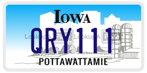 QRY111  license plate in IA