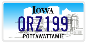 QRZ199  license plate in IA