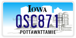 QSC871  license plate in IA