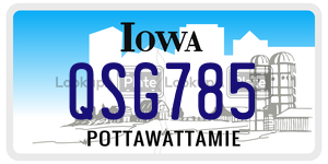 QSG785  license plate in IA