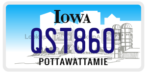QST860  license plate in IA