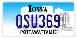 QSU369  license plate in IA
