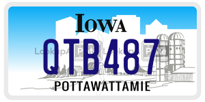 QTB487  license plate in IA
