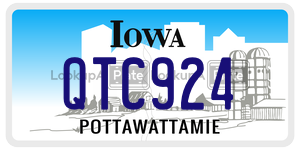QTC924  license plate in IA