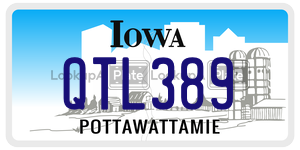 QTL389  license plate in IA