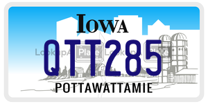 QTT285  license plate in IA