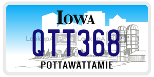 QTT368  license plate in IA