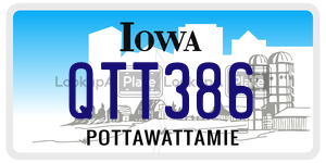 QTT386  license plate in IA