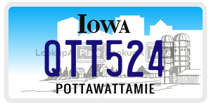 QTT524  license plate in IA