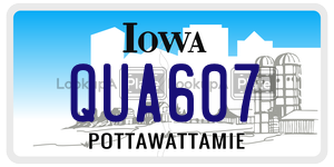 QUA607  license plate in IA