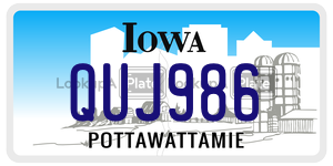 QUJ986  license plate in IA
