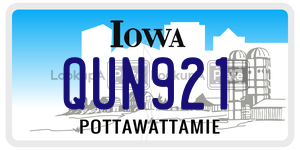 QUN921  license plate in IA