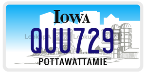 QUU729  license plate in IA